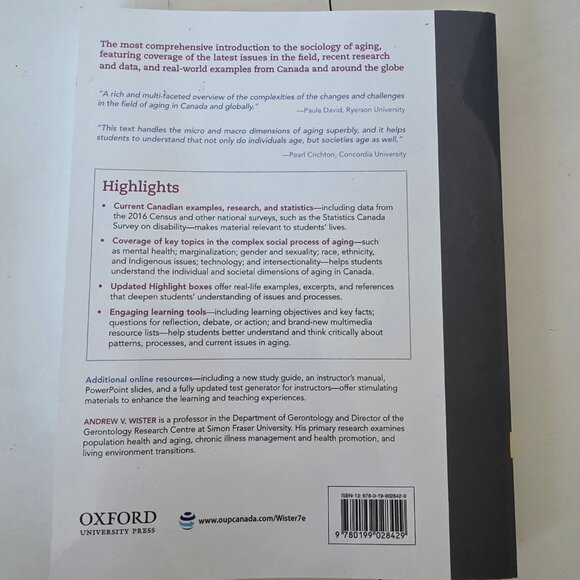 Oxford Aging as a Social Process: Canada and Beyond Paperback 7th Edition (Andre - Picture 3 of 5